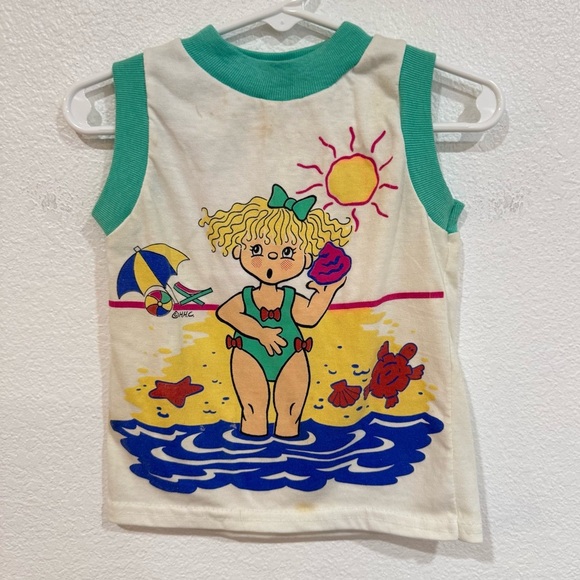 Vintage Graphic Beach Tank Top Toddler Girls Size 2T - Picture 1 of 6